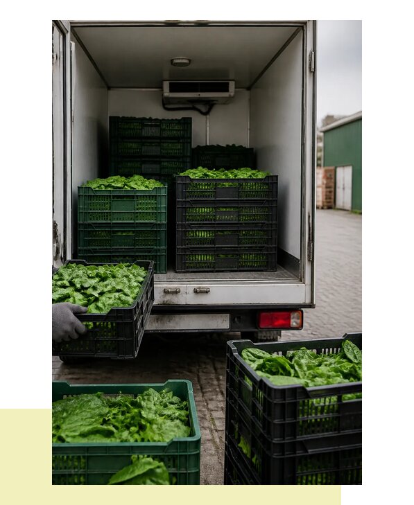Перевозка шпината в Мура с сохранением свежести продукции